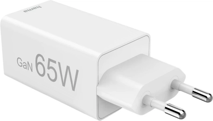 Ładowarka sieciowa Hama 2 x USB Type-C + 1 x USB Type-A GaN 65 W White (4047443516565) - obraz 2