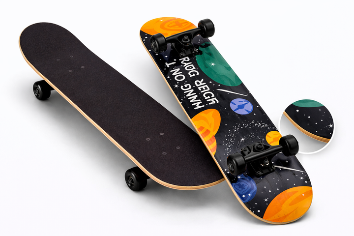 Скейтборд деревянный космос SP-Sport Skateboard Space 4411-6 размер 78х20см Black-Multicolor - изображение 3