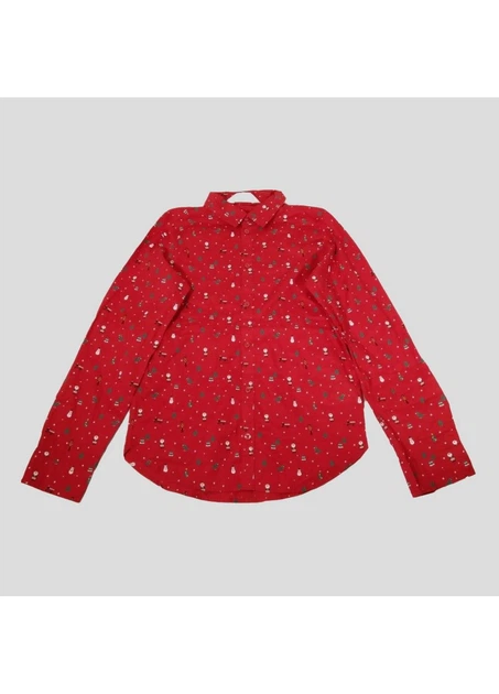Сорочка H&M 128 Червоний 0755715_новогодн.рис - зображення 2