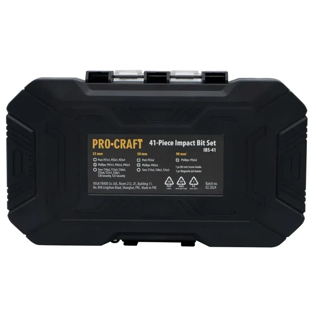 Набор ударных бит Procraft IBS41 — 41 шт, Torx, PH, PZ, усиленные, с магнитными держателями - изображение 4