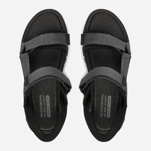 Чоловічі сандалії Skechers Glide Step Sandal Dovah 233382-BBK 43 Чорні (199025989688) - зображення 4