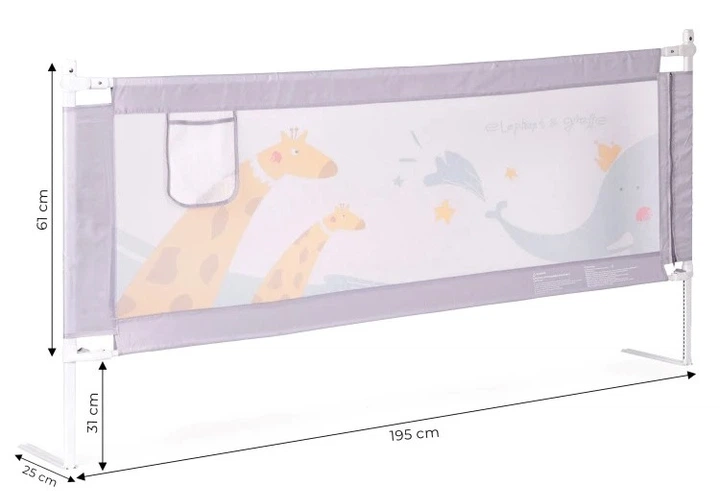 Barierka ochronna na łóżko EcoToys 200 cm Fioletowy (5905817011070) - obraz 6