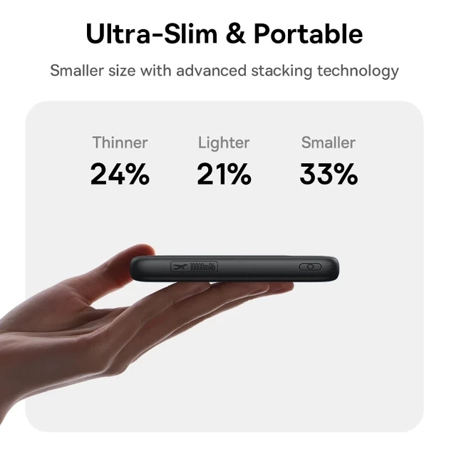 Повербанк на 10000 mAh 22.5W Baseus EnerFill FC11 Digital Display (1USB/Type-C, 22.5W, PD). Black - зображення 4