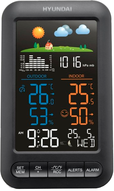 Stacja pogodowa Hyundai HY-WS5110 Black (HY-WS5110) - obraz 2