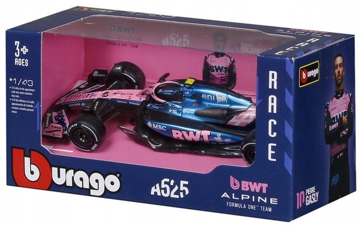 Металева модель автомобіля Bburago Formula Alpine A525 F. Colapinto 1:43 38257_43 (4893993020171) - зображення 2