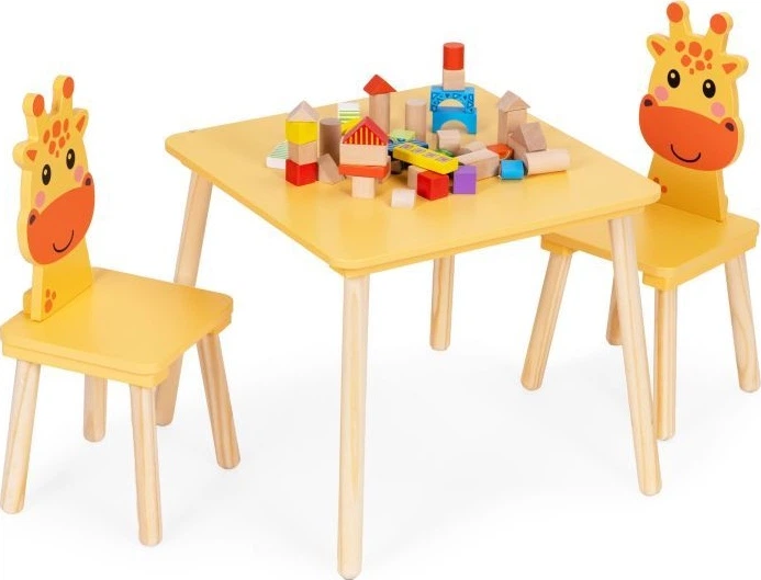 Zestaw mebli dla dzieci EcoToys stolik 2 krzesła Żyrafa 6162 (5905817007035) - obraz 4