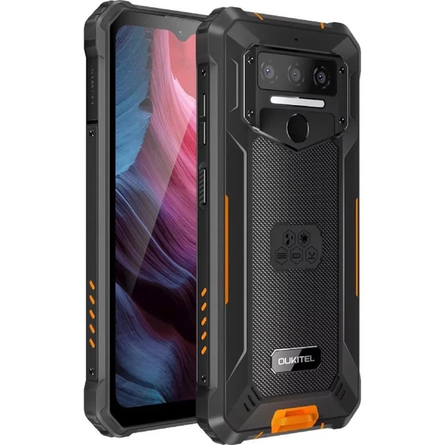 Смартфон Oukitel WP23 Plus 6.52"HD+ /8GB/256GB/T606/10600mAh/13+5Мп/ IP69K/NFC черный-Оранжевый - Фото 6 Смартфон Oukitel WP23 Plus 6.52"HD+ /8GB/256GB/T606/10600mAh/13+5Мп/ IP69K/NFC черный-Оранжевый - изображение 6