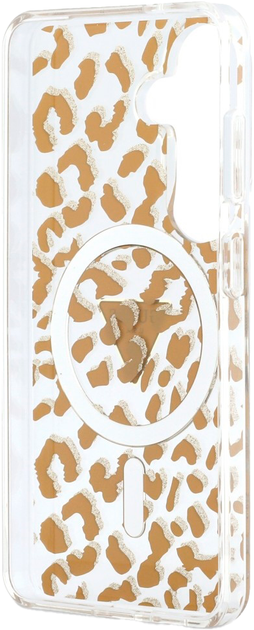 Etui Guess IML Leopard Print Triangle MagSafe do Samsung Galaxy S26 Bronze (3666339613907) - obraz 7