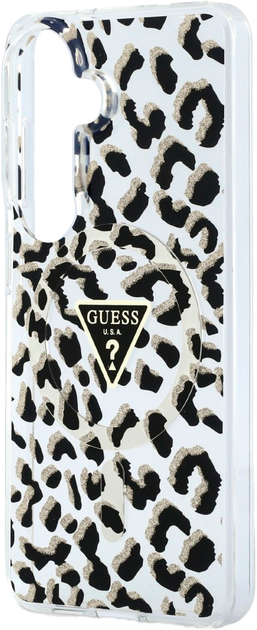 Etui Guess IML Leopard Print Triangle MagSafe do Samsung Galaxy S26 Black (3666339613884) - obraz 6