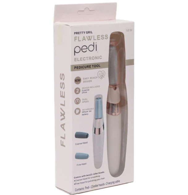 Пемза для пяток Pretty Girl Flawless Pedi электрическая, с двумя насадками - Фото 6 Пемза для пяток Pretty Girl Flawless Pedi электрическая, с двумя насадками - изображение 6