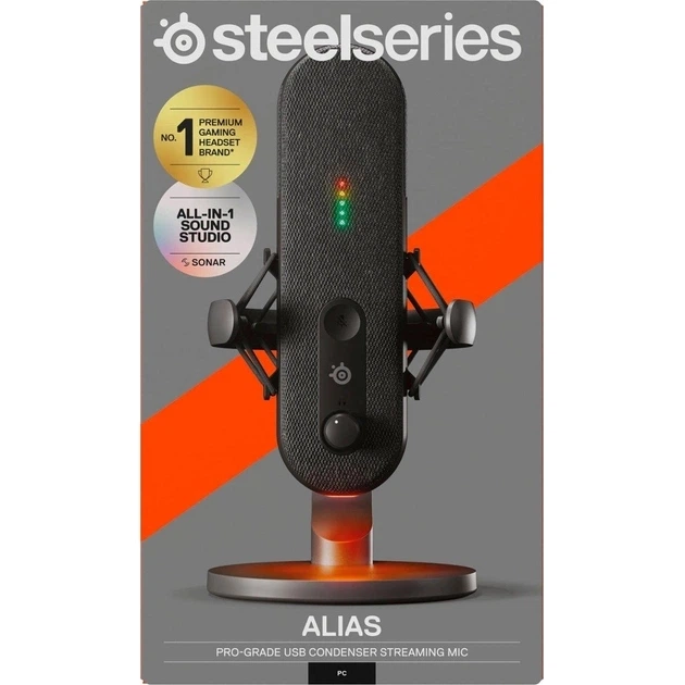 Ігровий стрім мікрофон SteelSeries Alias RGB USB 1' Capsule - Фото 4 Ігровий стрім мікрофон SteelSeries Alias RGB USB 1' Capsule - изображение 4