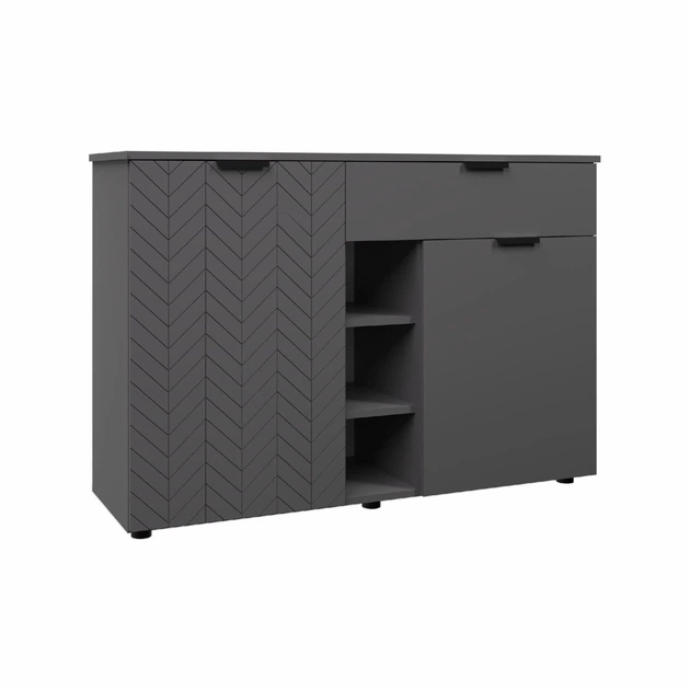 Комод VISENT Мотіво Флай 2дв+1ш 1350х400х850 графіт/графіт супермат - Фото 1 Комод VISENT Мотіво Флай 2дв+1ш 1350х400х850 графіт/графіт супермат - изображение 1