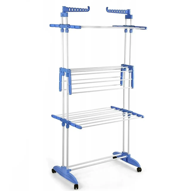Сушилка для одежды Garment Rack белая металлическая стойка-вешалка для сушки одежды - изображение 2