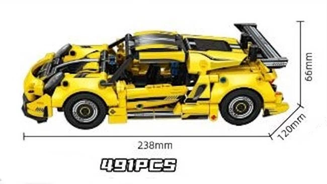 Авто-конструктор машинка Techniacue игрушечный гоночный автомобиль 491 деталь, желтый 715320 - изображение 3