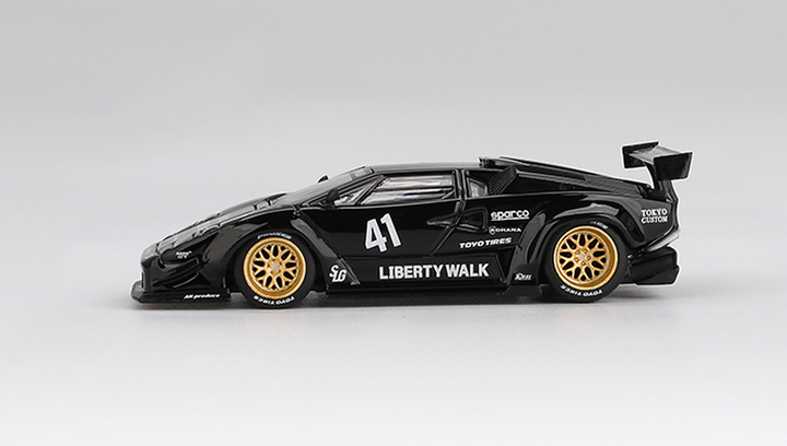 Машинка Premium MINI GT Lamborghini Countach LB-WORKS 1:64 MGT01081-CH Black - зображення 4