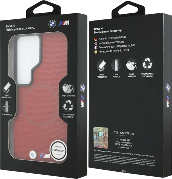 Чохол BMW M Metal Logo MagSafe для Samsung Galaxy S26 Ultra Red (BMHMS26L25PFWSMR) - зображення 8