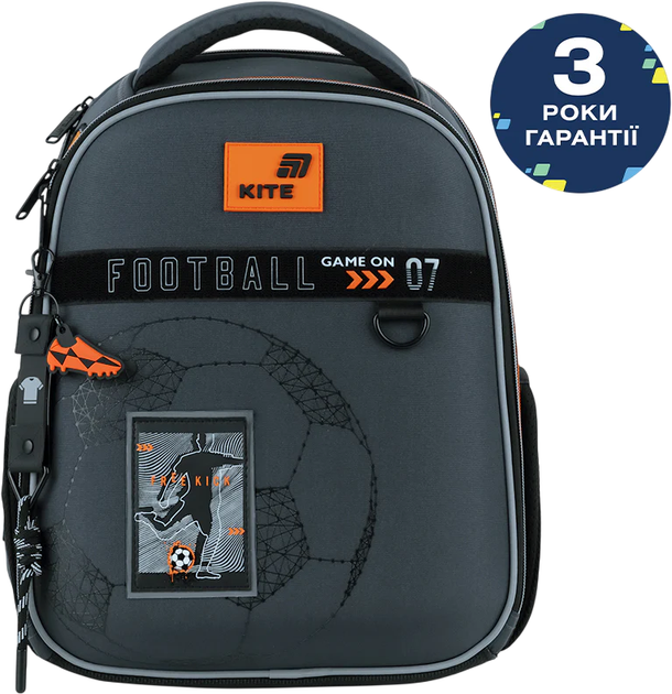 Рюкзак шкільний Kite Education 555S для хлопчика Сірий 36.5x27x15.5см 14 л Ортопедичний каркасний 1-4 клас спинка Ergo Kids (K26-555S-6) - Фото 2 Рюкзак шкільний Kite Education 555S для хлопчика Сірий 36.5x27x15.5см 14 л Ортопедичний каркасний 1-4 клас спинка Ergo Kids (K26-555S-6) - зображення 2