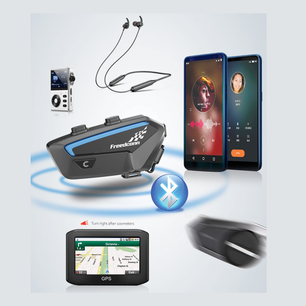 Мотогарнітура Freedconn FX Bluetooth 5.0 для шолома мотоінтерком до 1500 м IP67 6–10 користувачів - зображення 6