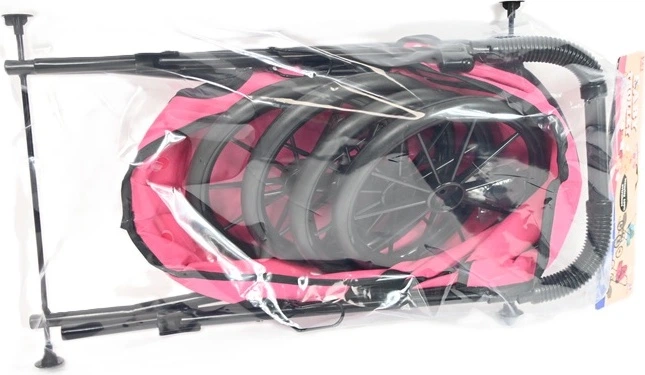 Wózek dla lalek Dromader z głębokimi wielkimi kołami Różowy 57339 (6900313573397) - obraz 2