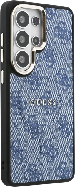 Etui plecki Guess 4G Embossed Ring MagSafe do Samsung Galaxy S26 Ultra Blue (3666339613235) - obraz 4