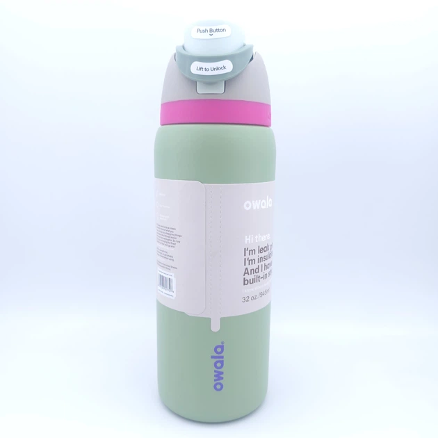 Термобутылка Owala FreeSip Sage Pink оливковая 710 мл из нержавеющей стали - изображение 6