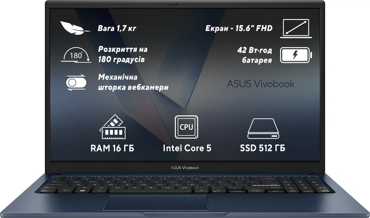 Ноутбук ASUS Vivobook 15 X1504VA-BQ3123 (90NB13Y1-M01560) Static