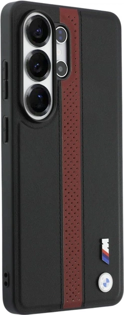 Etui BMW Perforated Stripe Logo MagSafe do Samsung Galaxy S26 Ultra Black/Red (BMHMS26L25PCPSKR) - obraz 4