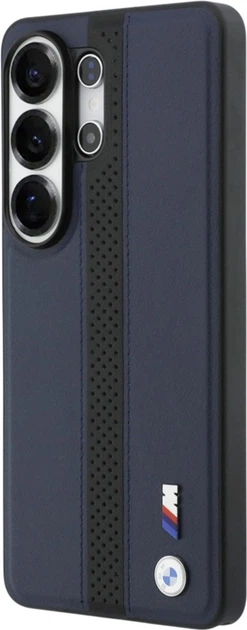 Etui BMW Perforated Stripe Logo MagSafe do Samsung Galaxy S26 Ultra Navy/Black (BMHMS26L25PCPSVK) - obraz 2