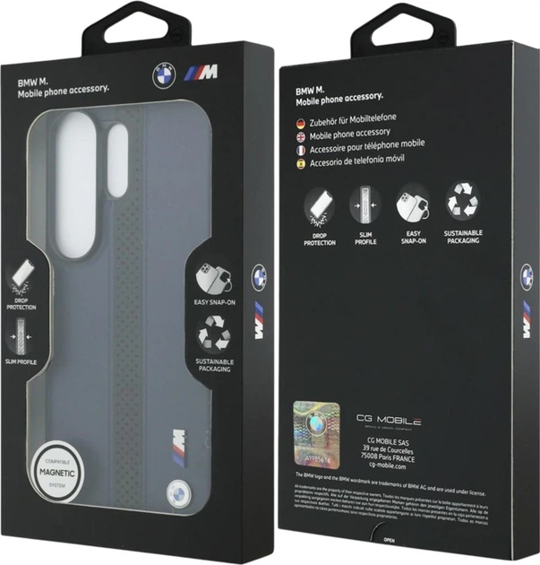 Etui BMW Perforated Stripe Logo MagSafe do Samsung Galaxy S26 Ultra Navy/Black (BMHMS26L25PCPSVK) - obraz 8