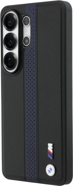 Etui BMW Perforated Stripe Logo MagSafe do Samsung Galaxy S26 Ultra Black/Blue (BMHMS26L25PCPSKB) - obraz 2