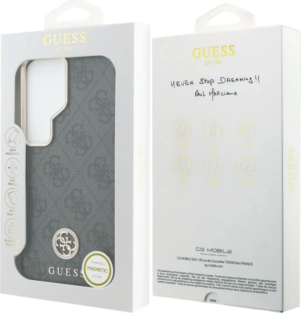 Etui plecki Guess 4G Rhinestone Round Logo MagSafe do Samsung Galaxy S26 Ultra Black (3666339613358) - obraz 8