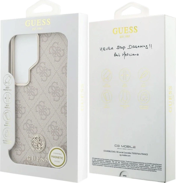 Etui plecki Guess 4G Rhinestone Round Logo MagSafe do Samsung Galaxy S26 Ultra Pink (3666339613389) - obraz 8