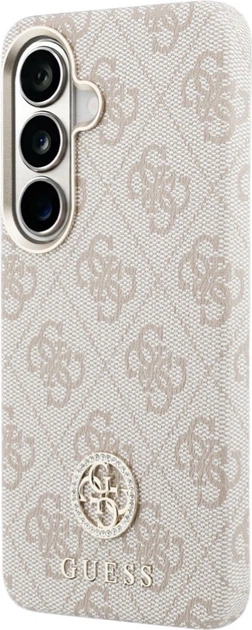 Etui plecki Guess 4G Rhinestone Round Logo MagSafe do Samsung Galaxy S26 Plus Pink (3666339613372) - obraz 2