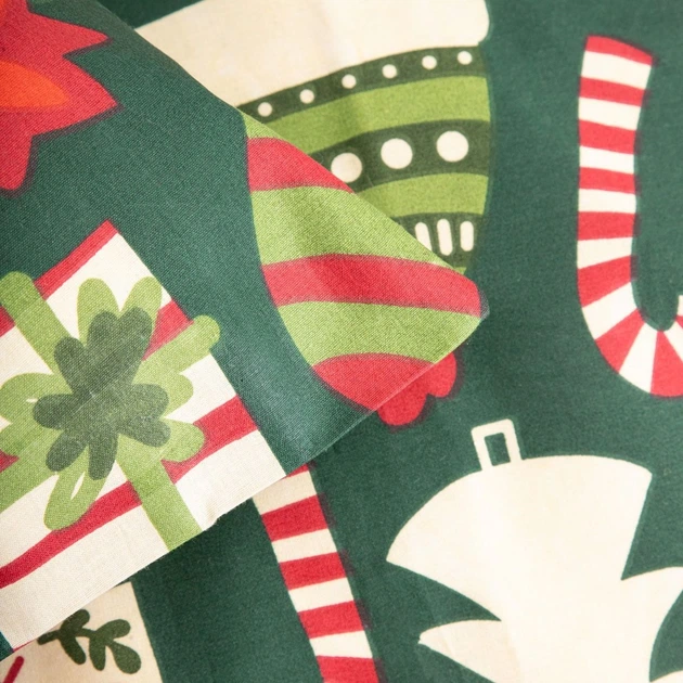 Komplet pościeli Homla Sente Poszewka na pościel 135 x 200 cm + 1 poszewka na poduszkę 80 x 80 cm bawełniany w prezenty Zielony (5906496717475) - obraz 2