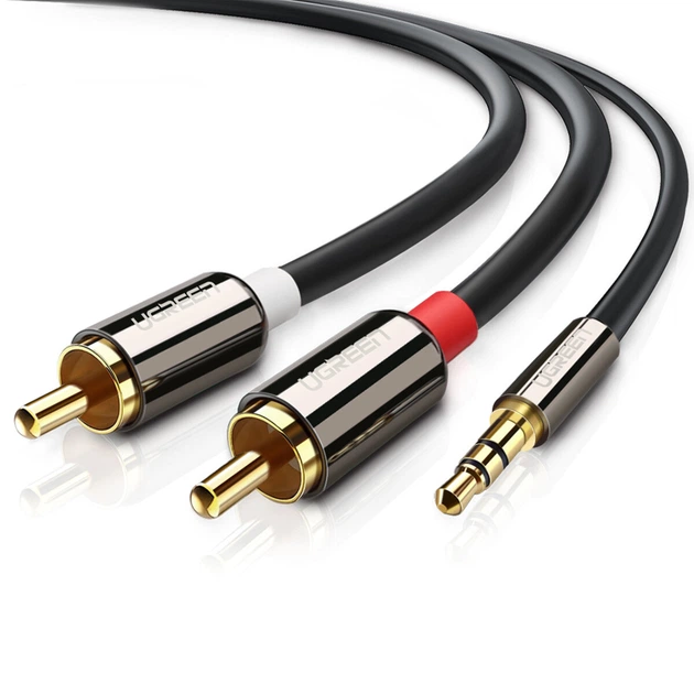 Аудіокабель UGREEN AV116 3.5mm Male to 2RCA Male Cable 5m Black (UGR-10591) - зображення 2