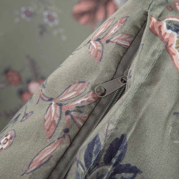 Komplet pościeli Homla Claras Poszewka na kołdrę 160 x 200 cm + 2 poszewki na poduszki 70 x 80 cm z mikrofibry w liście i kwiaty szara (5902869997901) - obraz 6