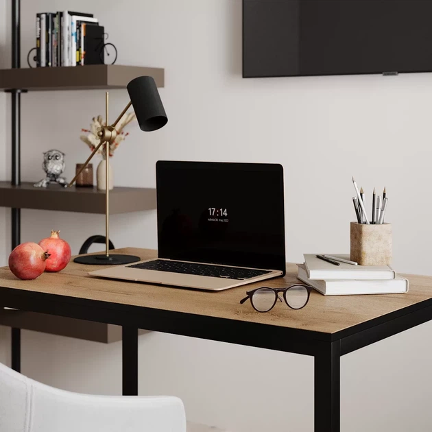 Стіл Brevity Loft mid ART IN HEAT Дуб Крафт золотий + Чорний 90 х 75 х 67 см - зображення 3