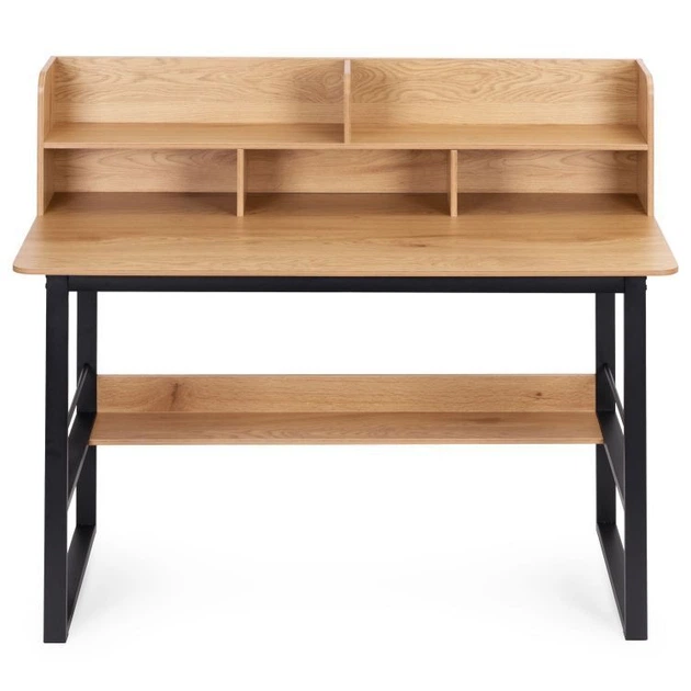 Biurko komputerowe ModernHome by Multistore loftowe 20 x 60 cm nadstawka 5 półek Jasny dąb ( SZ12060103-19) - obraz 2