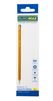 Олівець графітовий BUROMAX 8545-12 2H PROFESSIONAL жовтий (12) /BM.8545-12/ - Фото 2 Олівець графітовий BUROMAX 8545-12 2H PROFESSIONAL жовтий (12) /BM.8545-12/ - изображение 2