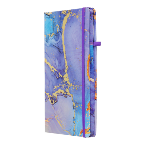 Блокнот BUROMAX А5 80арк. MARBLE 255121-07 фіолетовий, тв.лам.обкл., на гумці, крем.папір (16) /BM.255121-07/ - зображення 2