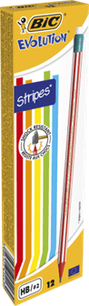 Олівець графітовий BIC 646 Evolution Stripes HB, пластиковий в смужку, з гумкою (12) /bc8960342/ - Фото 2 Олівець графітовий BIC 646 Evolution Stripes HB, пластиковий в смужку, з гумкою (12) /bc8960342/ - зображення 2