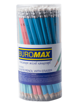 Олівець графітовий BUROMAX 8526 HB із резинкою, PASTEL трикутний (100) /BM.8526/ - зображення 6