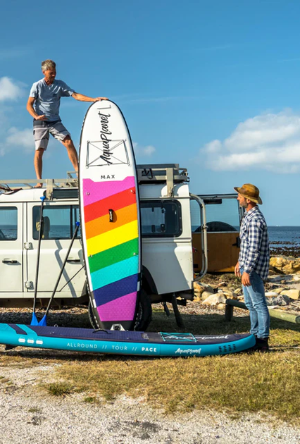 SUP-доска надувная Aquaplanet Max Rainbow 10'6" (320х78х15 см) с веслом и аксессуарами - изображение 6