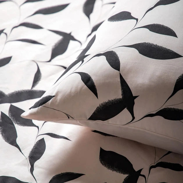 Комплект постільної білизни Homla Lydia підковдра 220 x 200 см + 2 наволочки 70 x 80 см з сатину в листя бежевий (5906496755552) - зображення 4