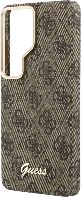 Etui plecki Guess 4G Script MagSafe do Samsung Galaxy S26 Ultra Brown (3666339613020) - obraz 6