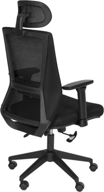 Офісне крісло ModernHome by Multistore поворотне ергономічне Чорне 3219 (5905817009305) - зображення 3