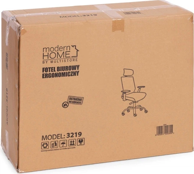 Офісне крісло ModernHome by Multistore поворотне ергономічне Чорне 3219 (5905817009305) - зображення 12