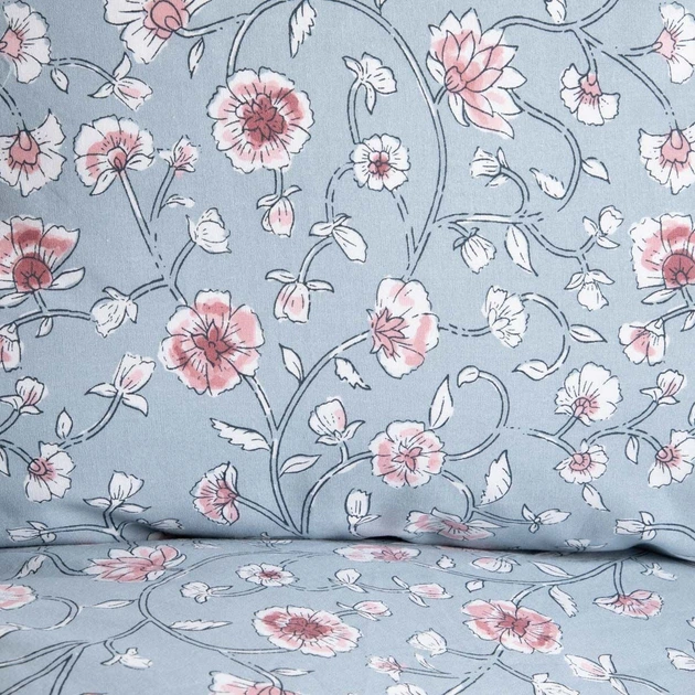 Komplet pościeli Homla Elena Poszewka na kołdrę 160 x 200 cm + 2 poszewki na poduszki 70 x 80 cm bawełniany z falbanką niebieski (5906496755590) - obraz 6