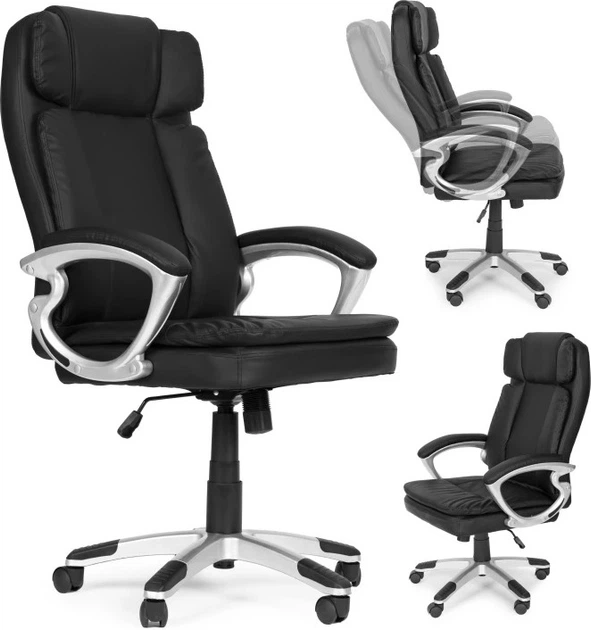 Офісне крісло ModernHome by Multistore поворотне ергономічне Чорне 309-1 (5905817009336) - зображення 5