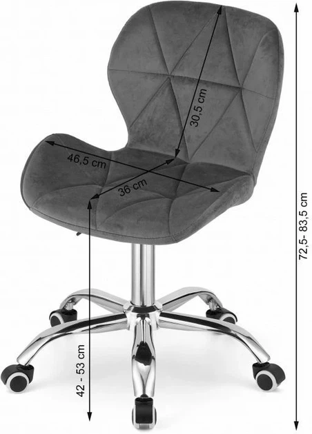 Krzesło biurowe Leobert Avola obrotowe z szerokim oparciem Szaro-białe (5903332061693) - obraz 7